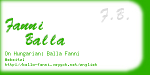 fanni balla business card
